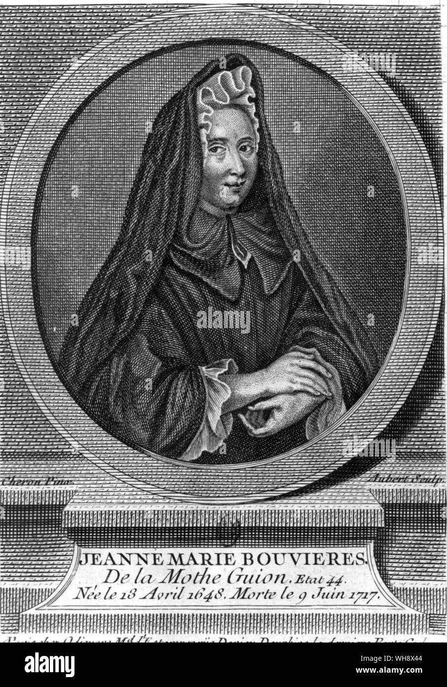 Jeanne-Marie Bouvier de La Mothe, Mme Guyon (1648-1717) - Gravur Stockfoto