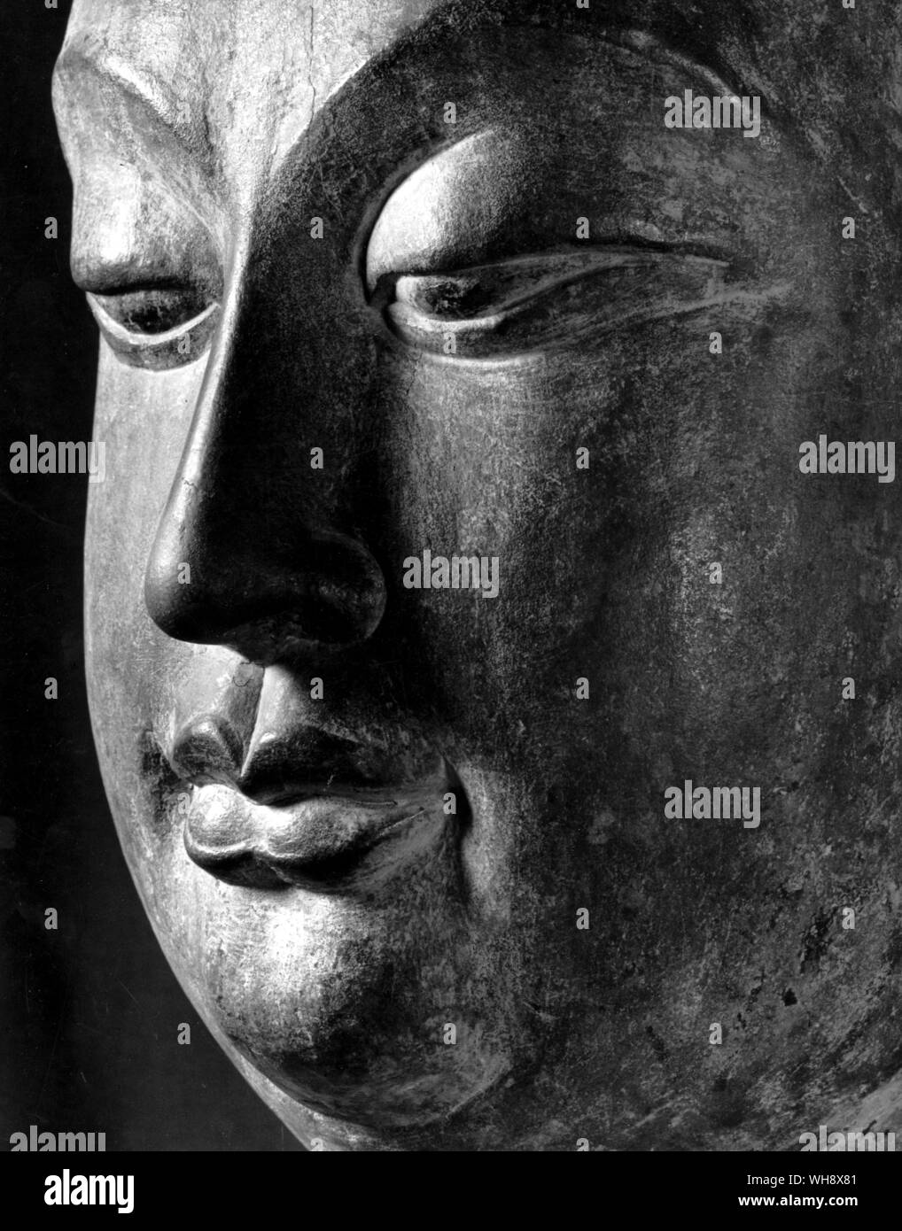 Stein Leiter eines Bodhisattva (ein Schüler des Buddha die Erleuchtung nähert), 6. Stockfoto