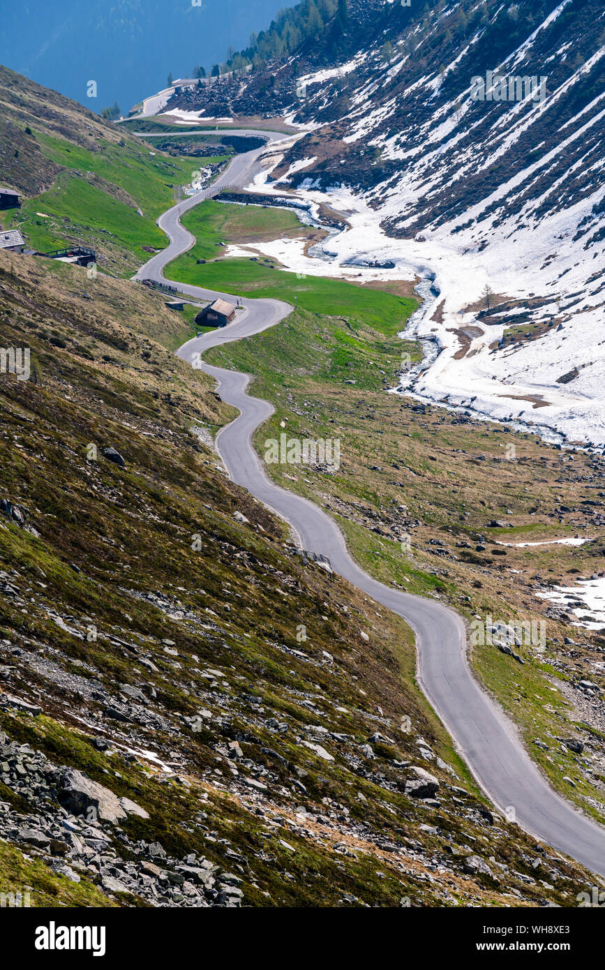 Straße nach Rettenbach Gletscher, Sölden, Ötztal, Tirol, Österreich Stockfoto
