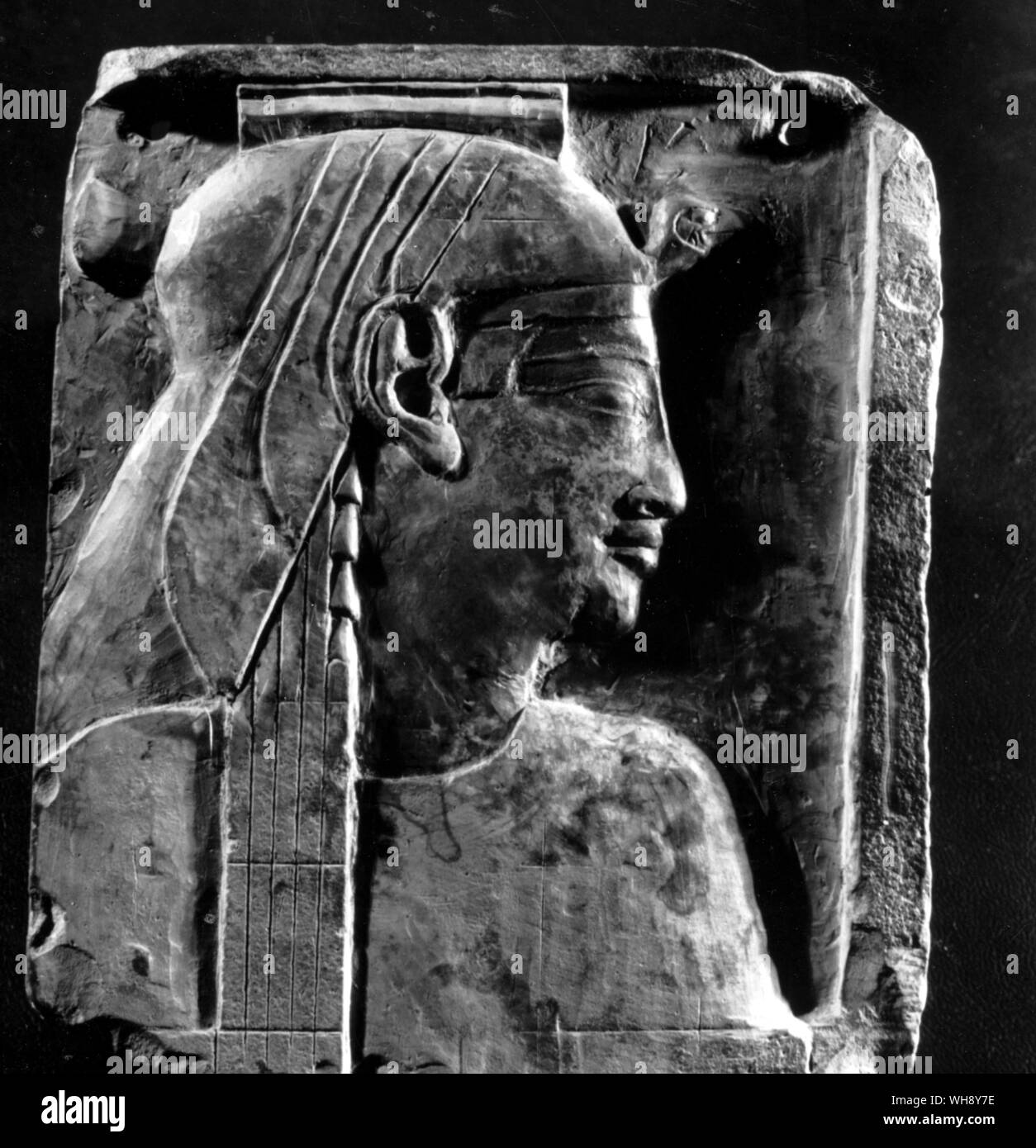 Sculptor's Trail Head der Isis oder einer Königin, Ptolemic Periode. Stockfoto