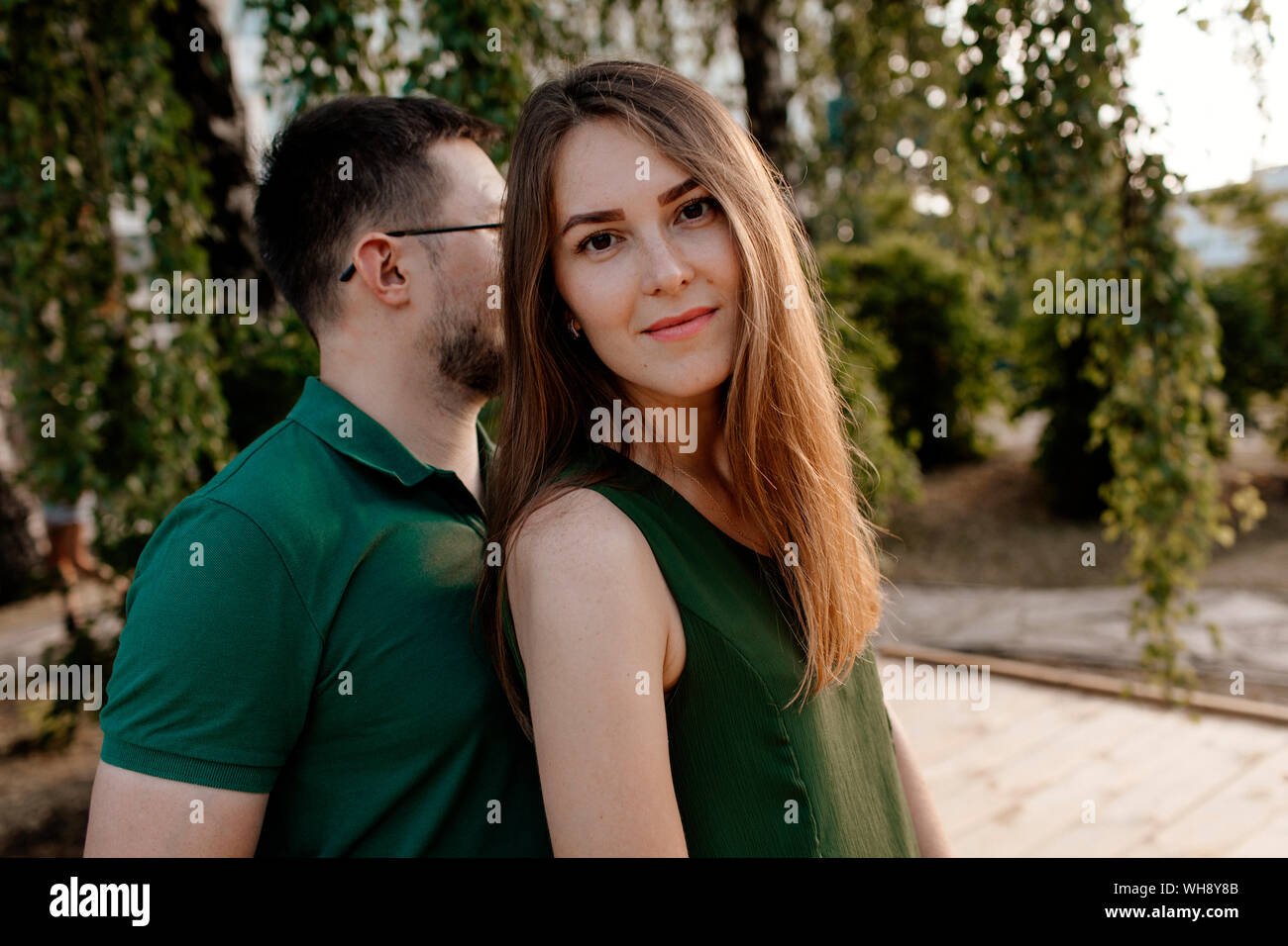 Porträt der jungen Frau in Liebe Stockfoto