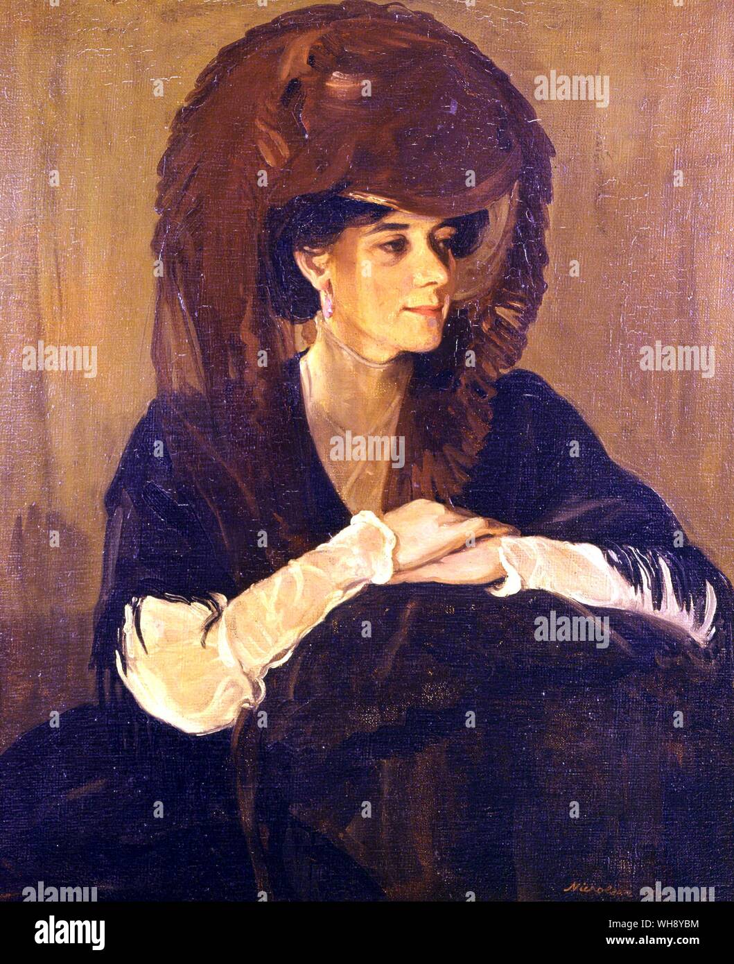 Die braunen Schleier Frau Harrington Mann 1905 von Sir William Nicholson Stockfoto