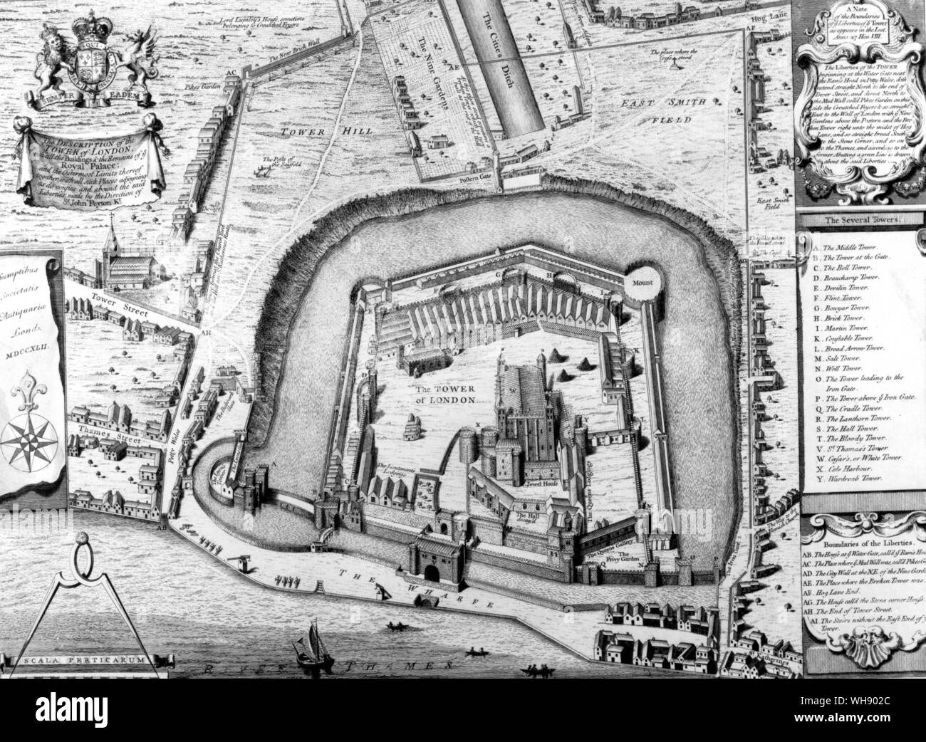 Der Tower von London - Luftbild plan Stockfoto
