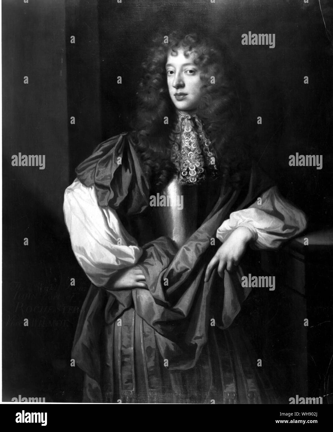 Portrait des jungen Herrn Rochester - seine Person war anmutig Tho' groß und schlank, seine Miene und Form haben etwas extrem engagieren... (St. Evremond) Stockfoto