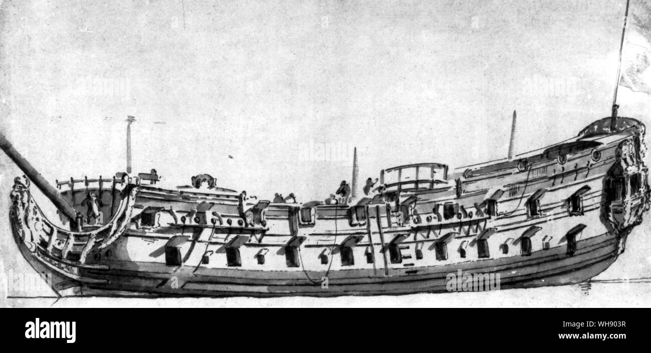 Eine vierte Rate 1680 William Van De Velde I Stockfoto