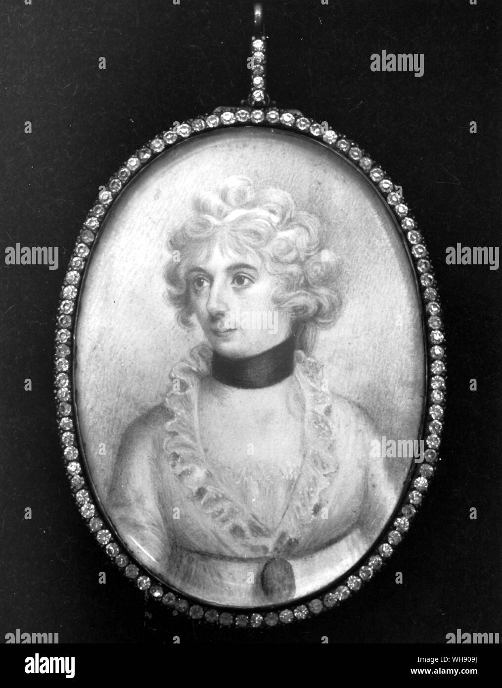 Lord Horatio Nelson's Tochter, Horatia gemalt in über 1815. Sie schien die Horatio verfügt und nicht die von Ihrer Mutter geerbt haben, Emma Hamilton. Horatia nie geglaubt, dass sie ihrer Tochter Emma aus diesem Grund. Stockfoto