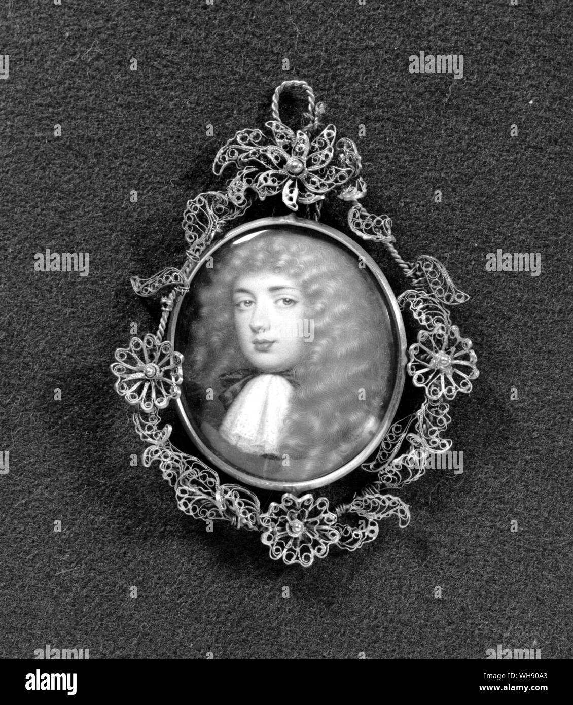 John Churchill als sehr junger Mann. Miniatur von einem unbekannten Künstler Stockfoto