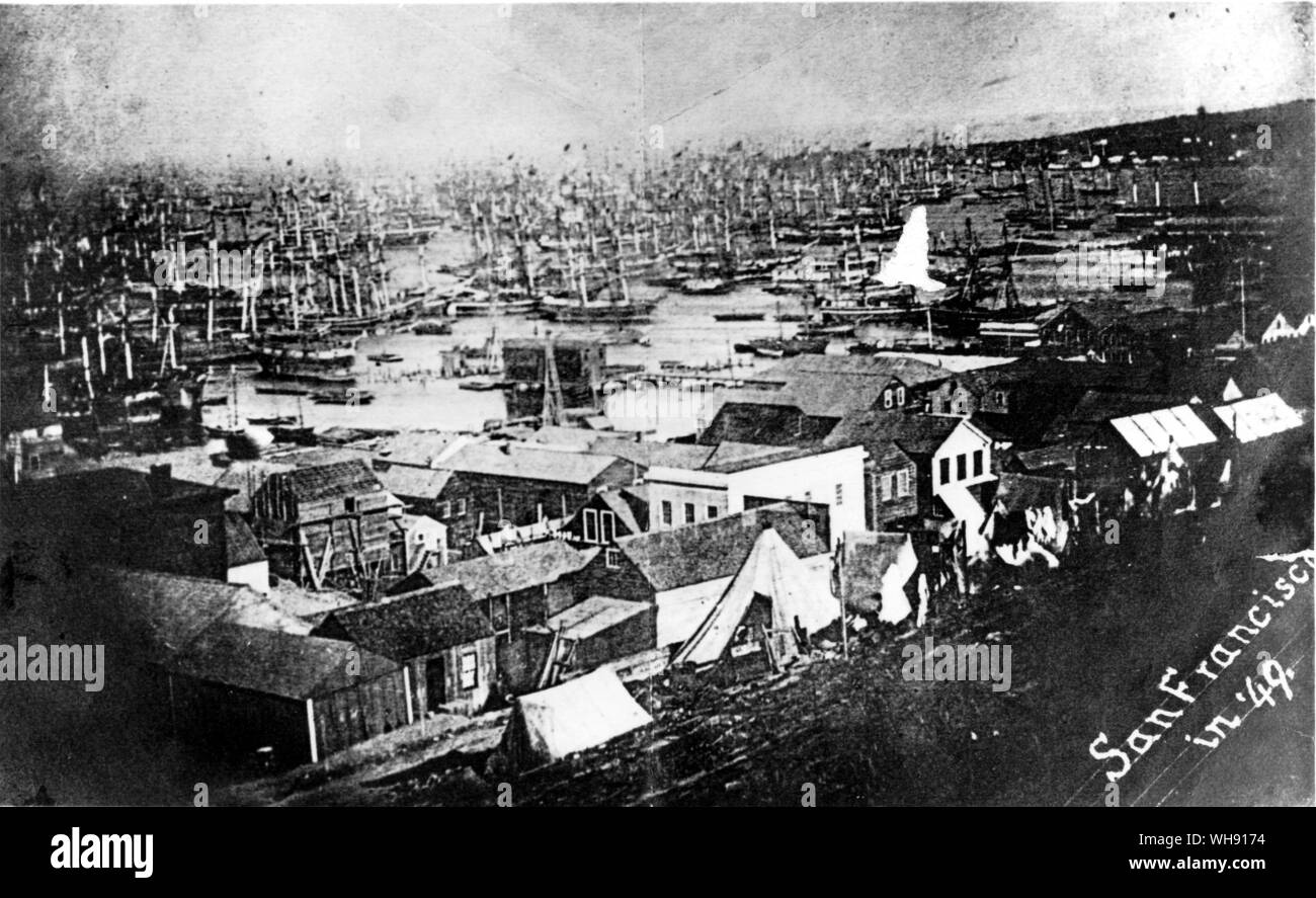 Das Gewirr der verlassenen Schiffe in San Francisco Hafen.. Stockfoto