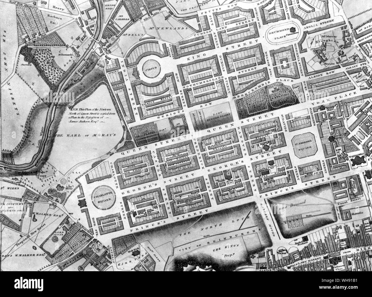 Edinburgh James Craigs Pläne der neuen Stadt 1767 Stockfoto