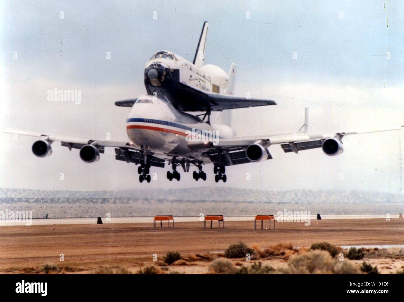 Space-Shuttles. Shuttle Columbia auf dem Träger. Test Flight 1979.. Stockfoto