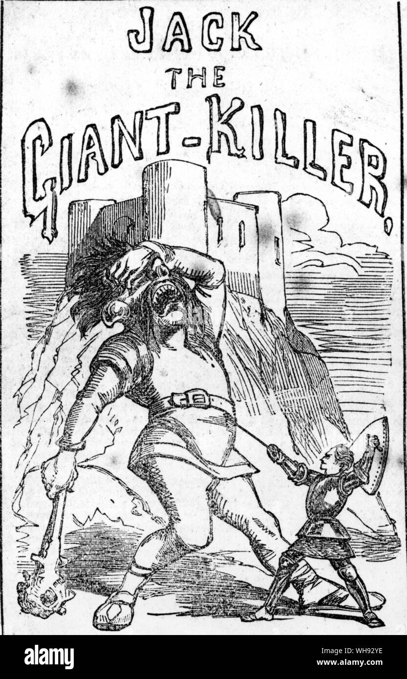 Abdeckung der Jack the Giant Killer, im 19. Jahrhundert ausgestellt. Stockfoto