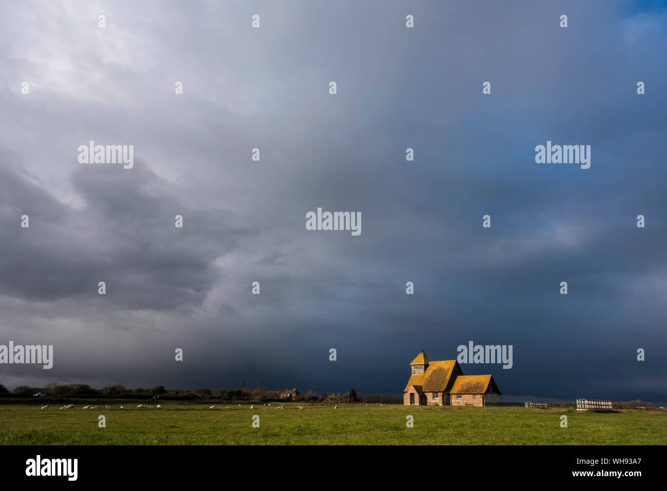 Kirche St. Thomas Becket, Fairfield, Romney Marsh, Kent, England, Vereinigtes Königreich, Europa Stockfoto