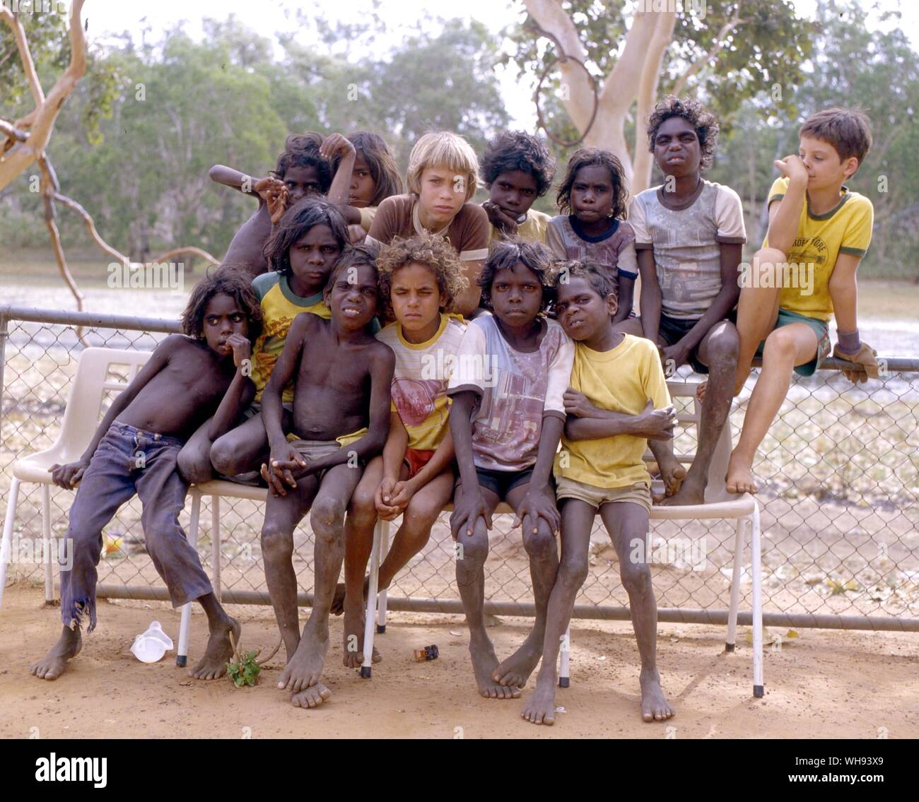 Beswick Schule Schulpflicht für Jungen Aborigines Stockfoto