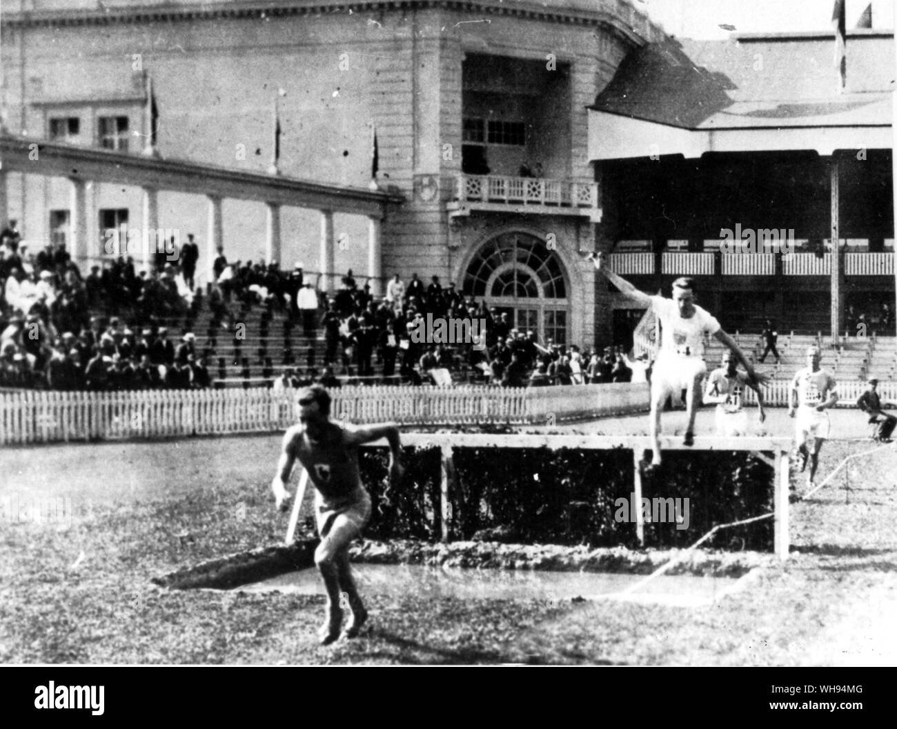 Hindernislauf bei den Olympischen Spielen 1920 in Antwerpen Stockfoto