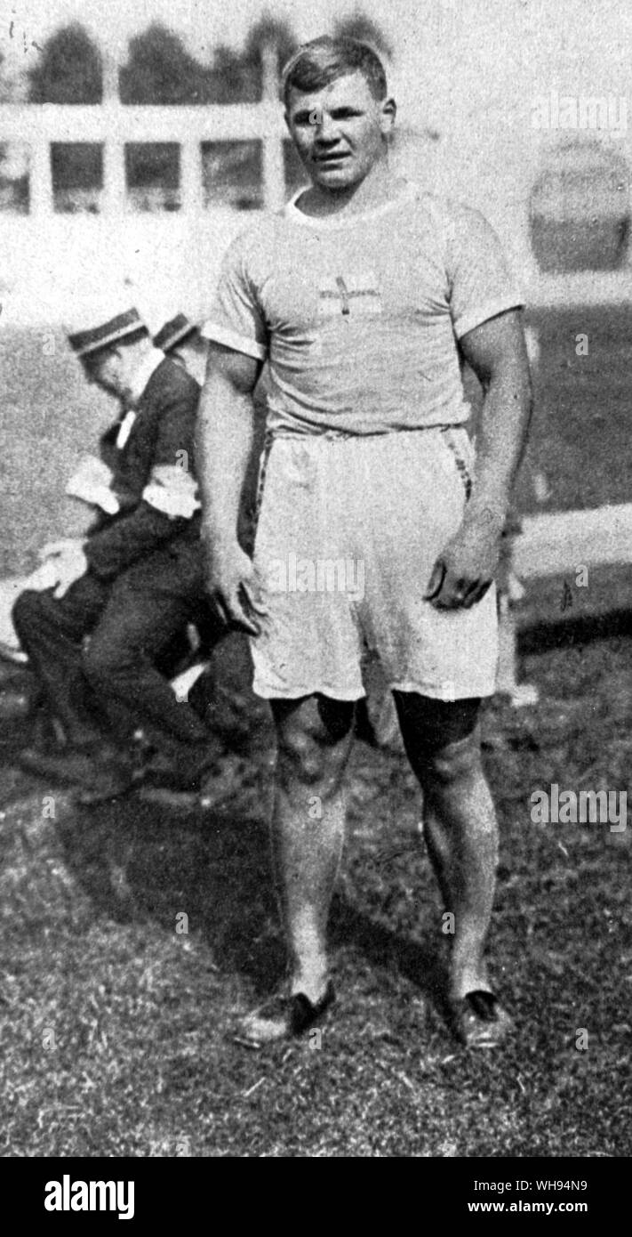 Charles Paddock Sieger von 100 m Olympische Spiele 1920 Antwerpen Stockfoto