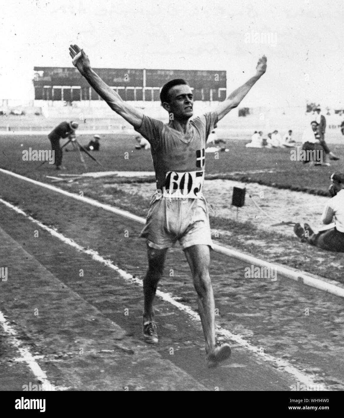 Italienische Ugo Frigerio 10.000 Meter bei den Olympischen Spielen 1920 in Antwerpen Stockfoto