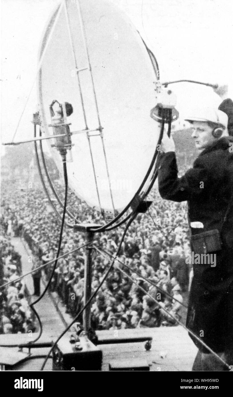 Mikrofon für Sound Bilder bei den Olympischen Spielen Berlin 1936 verwendet Stockfoto