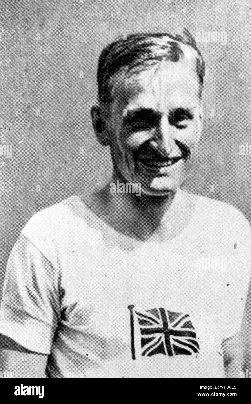 Lord Burghley Gewinner Gold über 400 Meter Hürden, die Olympischen Spiele in Amsterdam 1928. Stockfoto