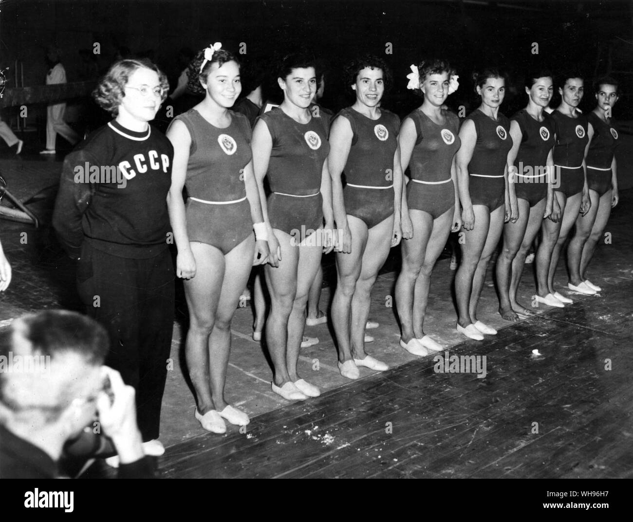 Finnland, Helsinki/Olympics, 1952: Gymnastik der sowjetischen Frauen Team. Stockfoto