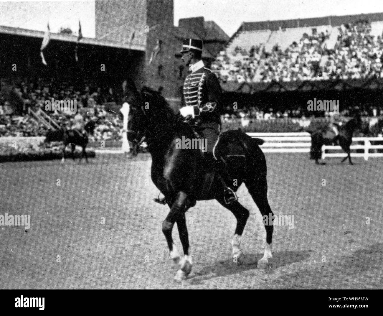 Einzelnen Wettbewerb im Bereich Wettbewerb militärischen Boude (Schweden) den ersten Preis in der 3-tägigen Veranstaltung Preis bei den Olympischen Spielen 1912 in Stockholm Stockfoto