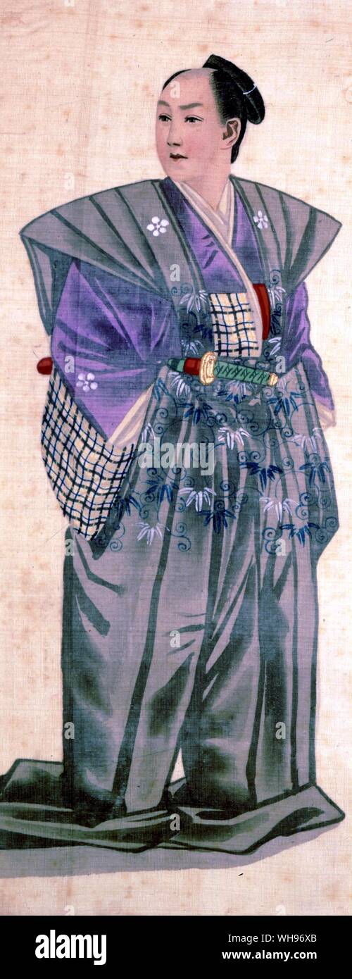 Japanische Figur in formelle Kleidung Stockfoto