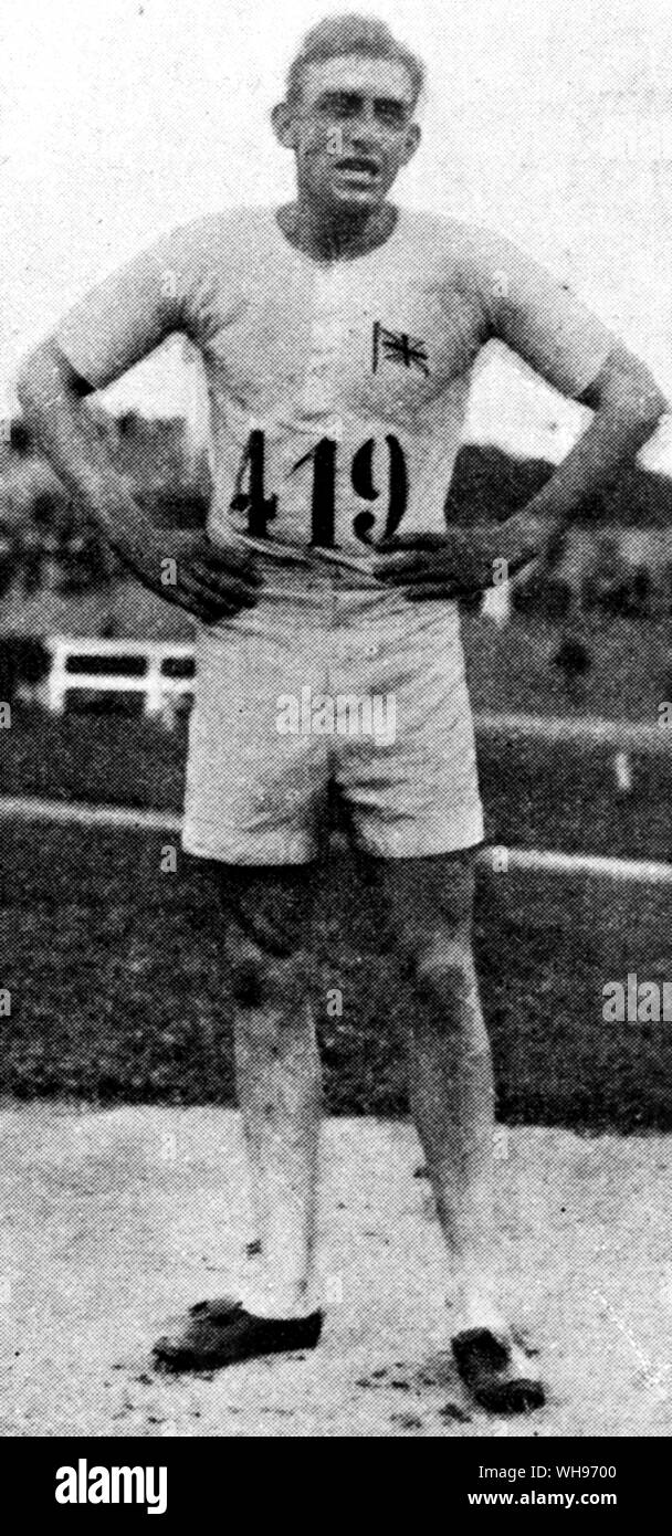 Frankreich, Paris Olympics, 1924: 100 m Konkurrent, Harold Abrahams.. Stockfoto