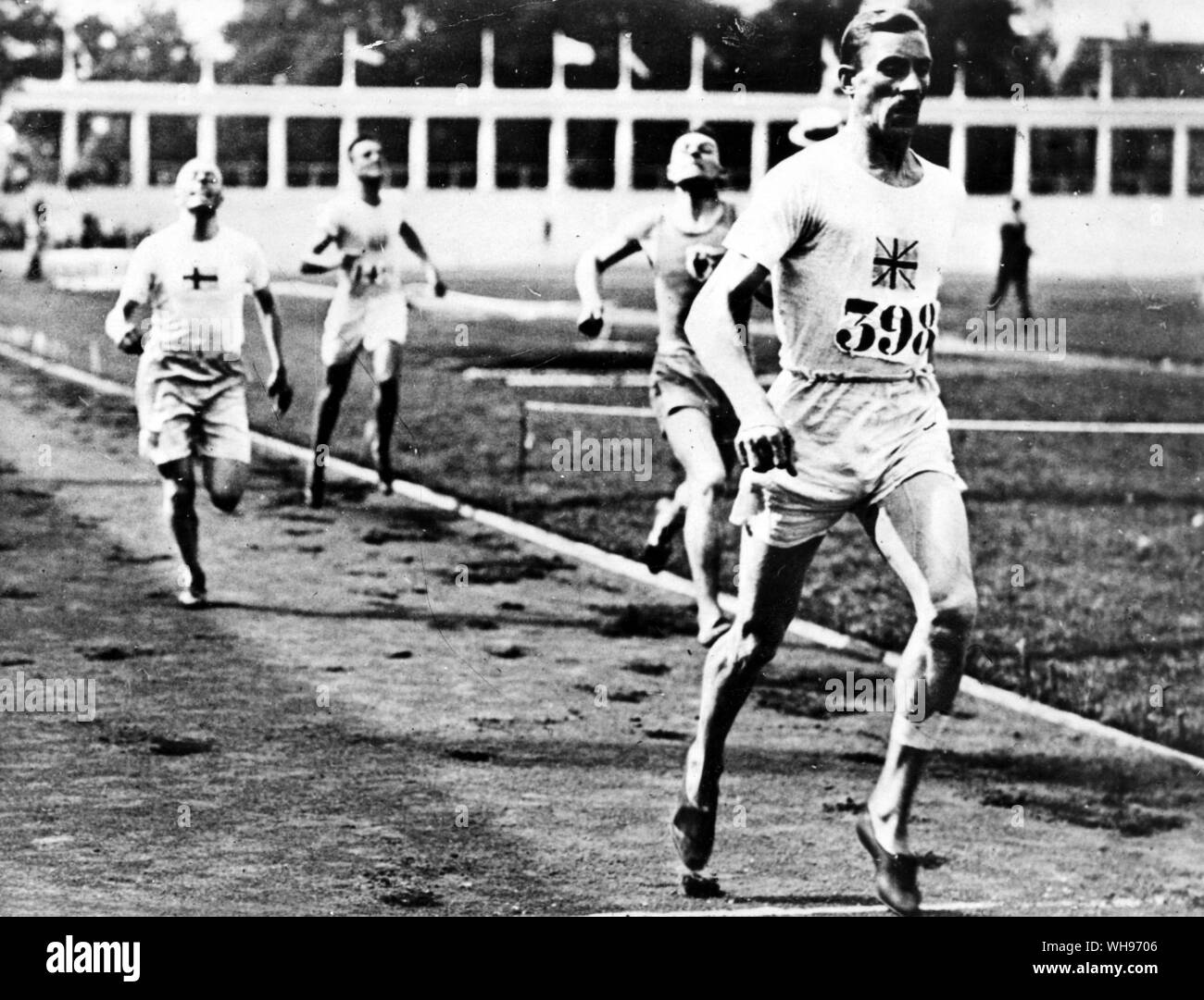 Belgien, Antwerpen, 1920: 800 m Sieger, Albert Hill (Großbritannien). Stockfoto