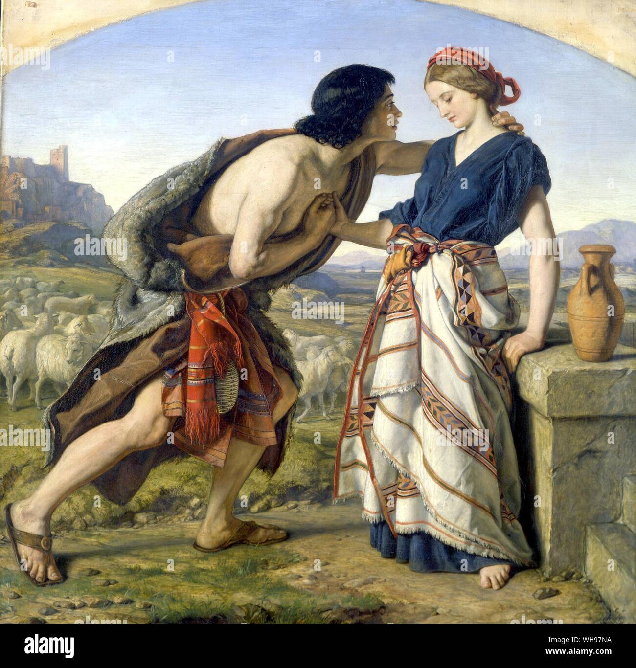 Sitzung des Jakob und Rahel Stockfoto