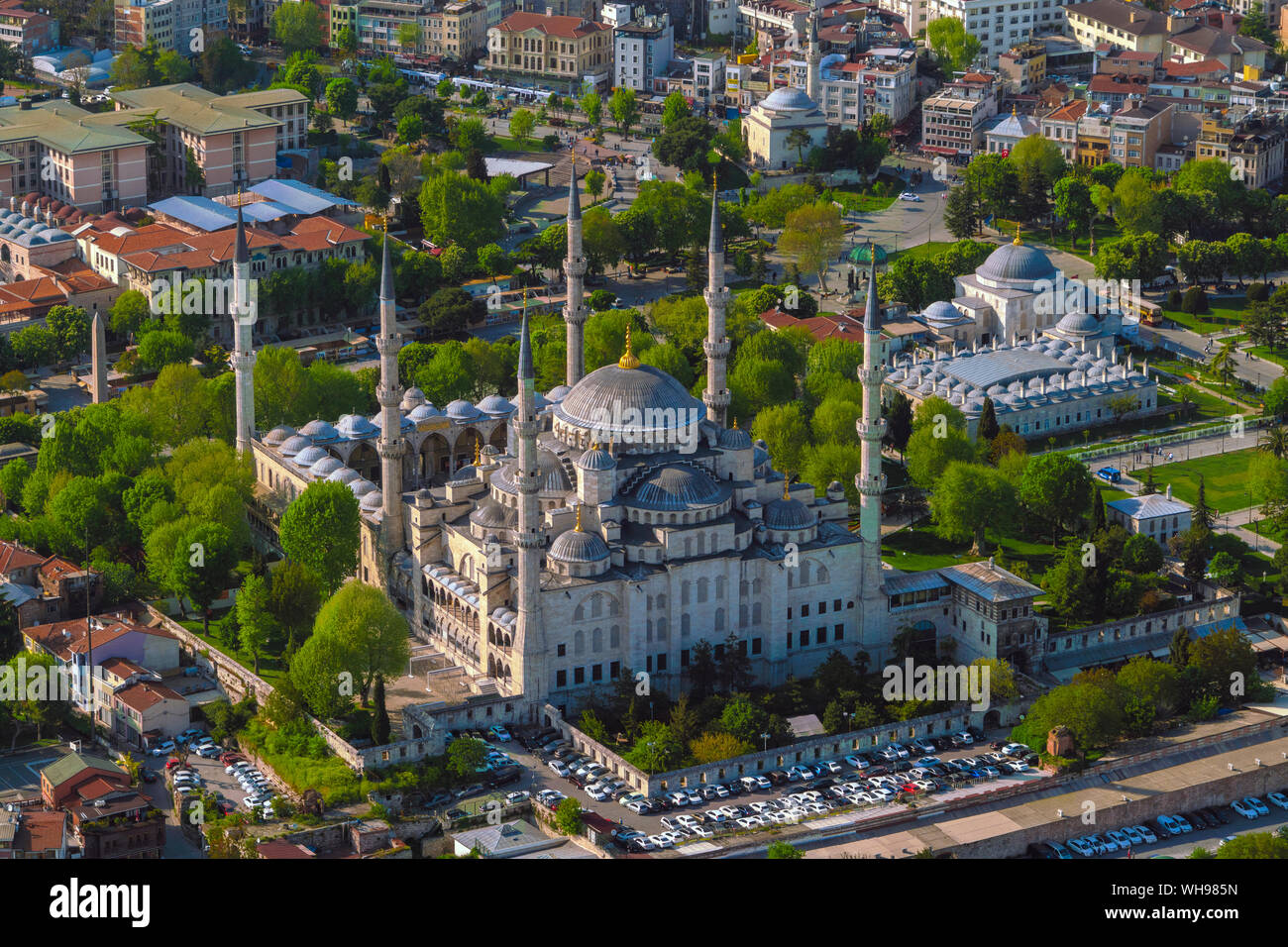 Antenne von Sultan Ahmet Moschee (Blaue Moschee), UNESCO-Weltkulturerbe, Istanbul, Türkei, Europa Stockfoto