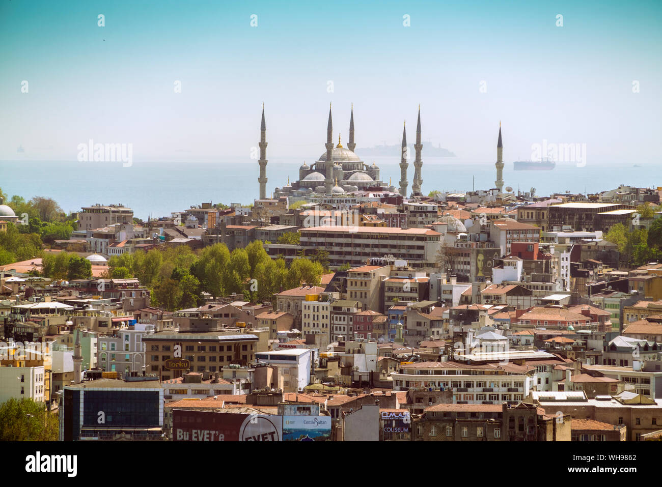 Süleymaniye-moschee, UNESCO-Weltkulturerbe, aus einem Hubschrauber, Istanbul, Türkei gesehen, Europa Stockfoto