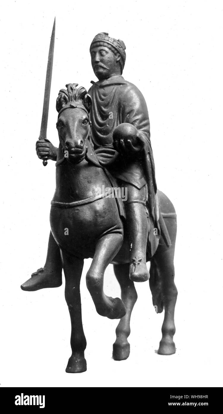 Alten Kriegsführung/Portrait von Karl der Große, König der Franken und Kaiser des Heiligen Römischen Reiches. 742-814 A.D. Stockfoto