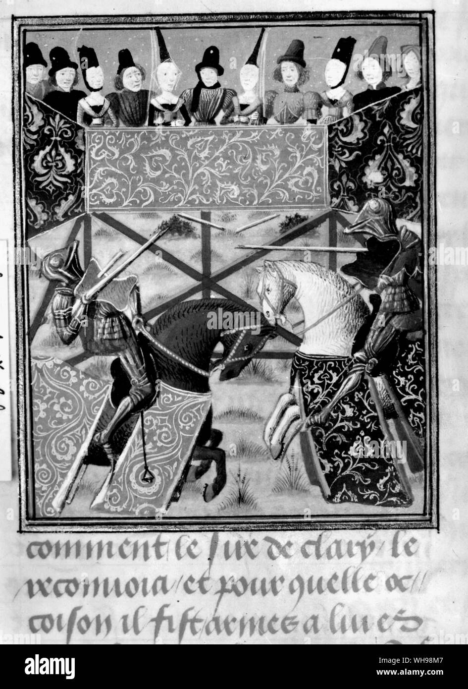 Mittelalter Kriegsführung: fischerstechen von St Ingelbert, Ende des 15. Jahrhunderts. Stockfoto