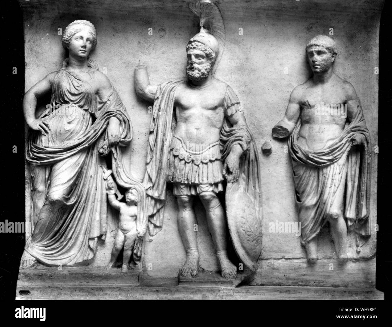 Alten Kriegsführung: Relief aus dem Tempel des Mars, der Rächer, Cartharge. Algier Museum. Vermutlich 1. Jh. N.CHR. Stockfoto