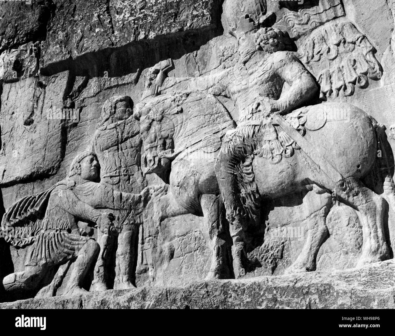 Östlichen Kriegsführung/Iran, Persepolis. Felszeichnungen auf die Gräber der Kaiser in den Ruinen von Persepolis. Es war das eine Mal, als Hauptstadt von Persien, vor 2000 Jahren.. Stockfoto