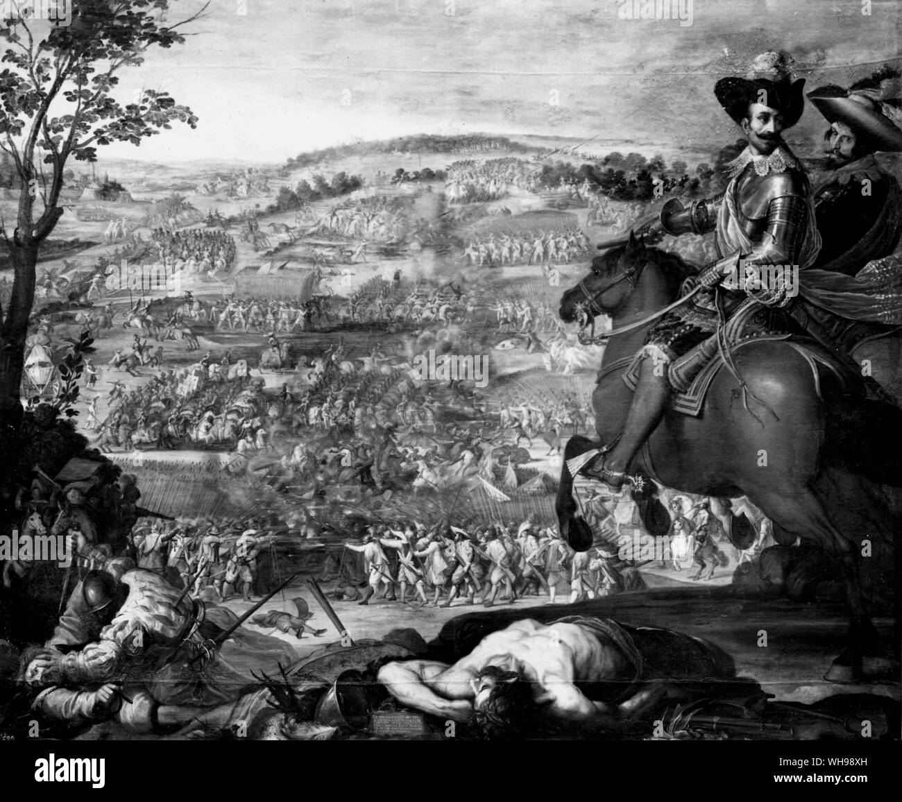 Kriegsführung/dem Dreißigjährigen Krieg. Schlacht in Belgien im Jahr 1622. Stockfoto
