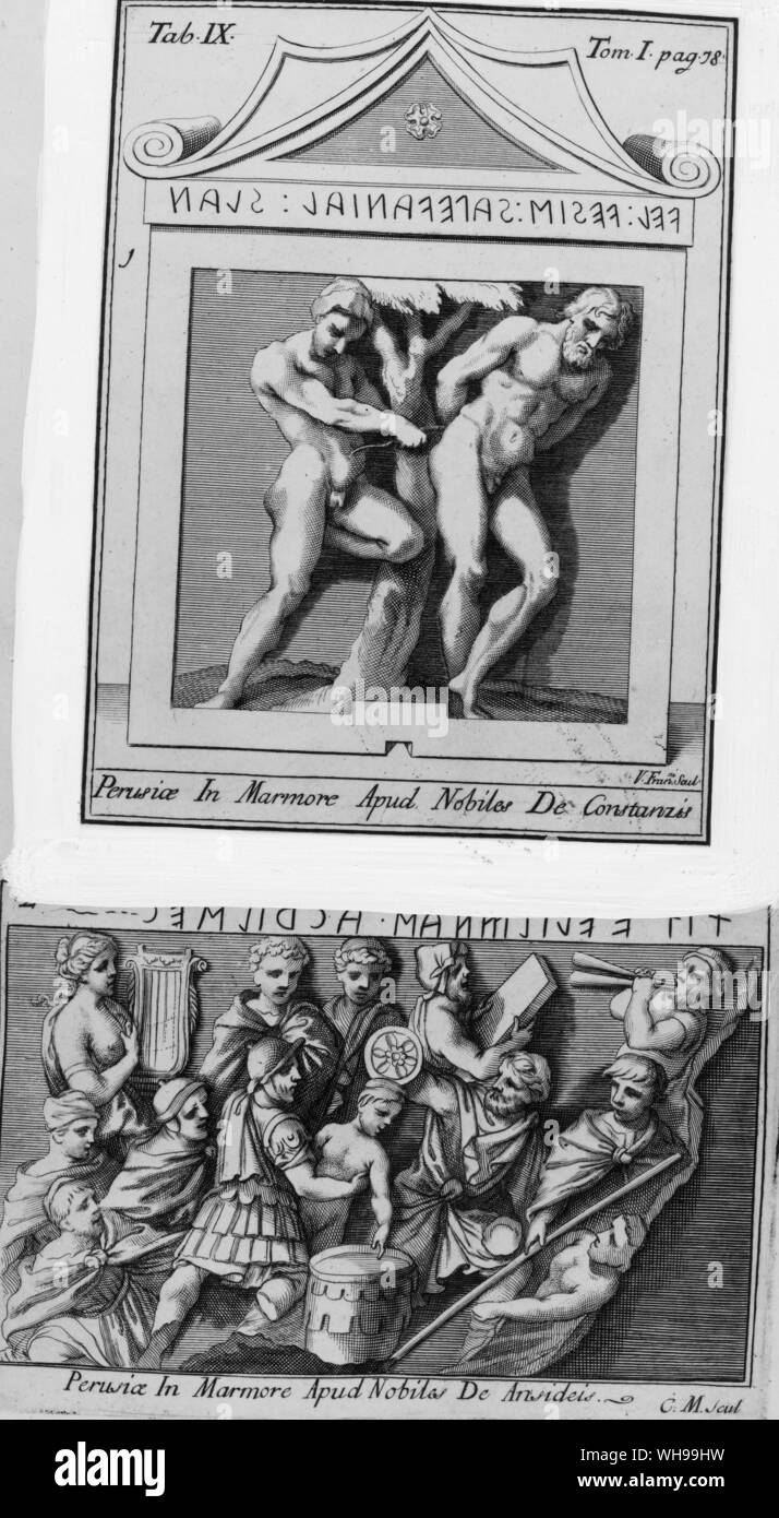 Eine Illustration aus sieben Bücher über das Königreich Etrurien von Thomas Dempster der Gründer von Etruscology Stockfoto