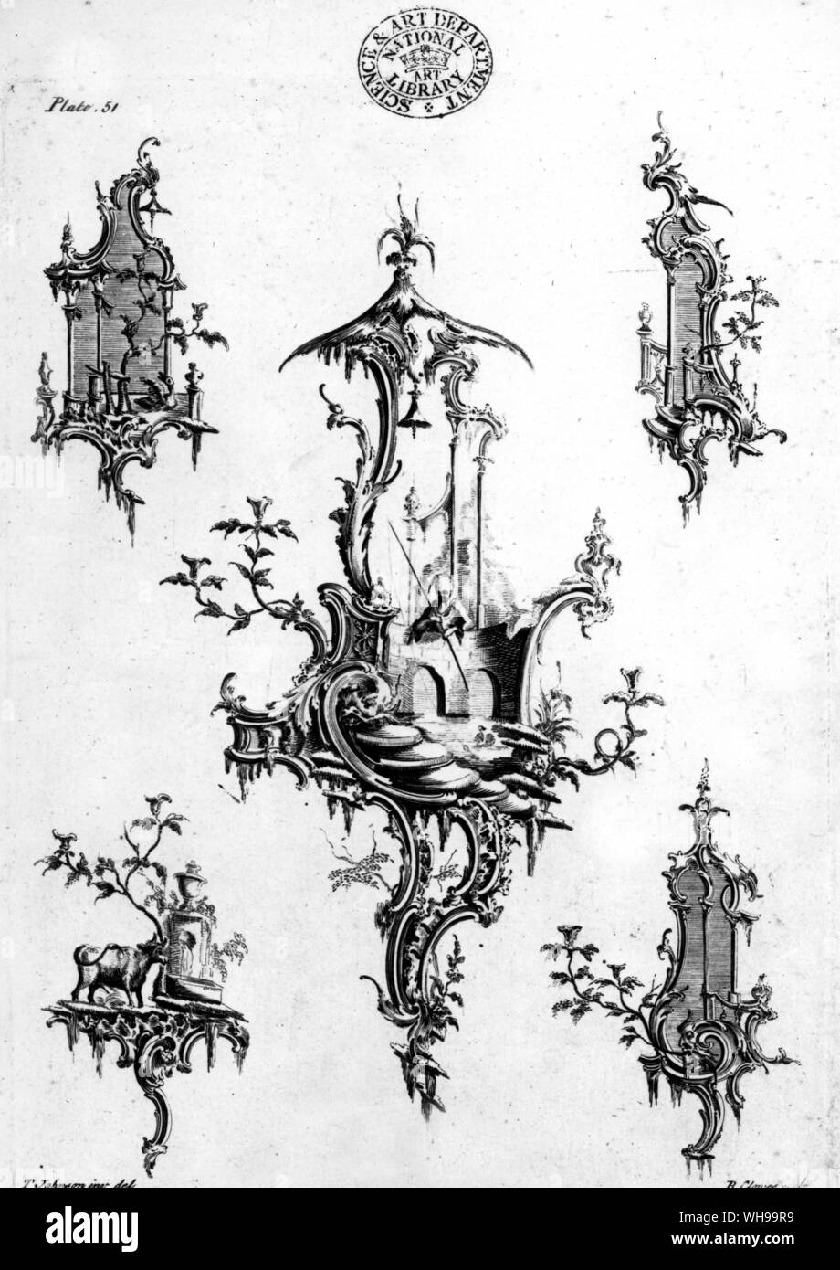 Design für eine GIRANDOLE von Thomas Johnson Stockfoto