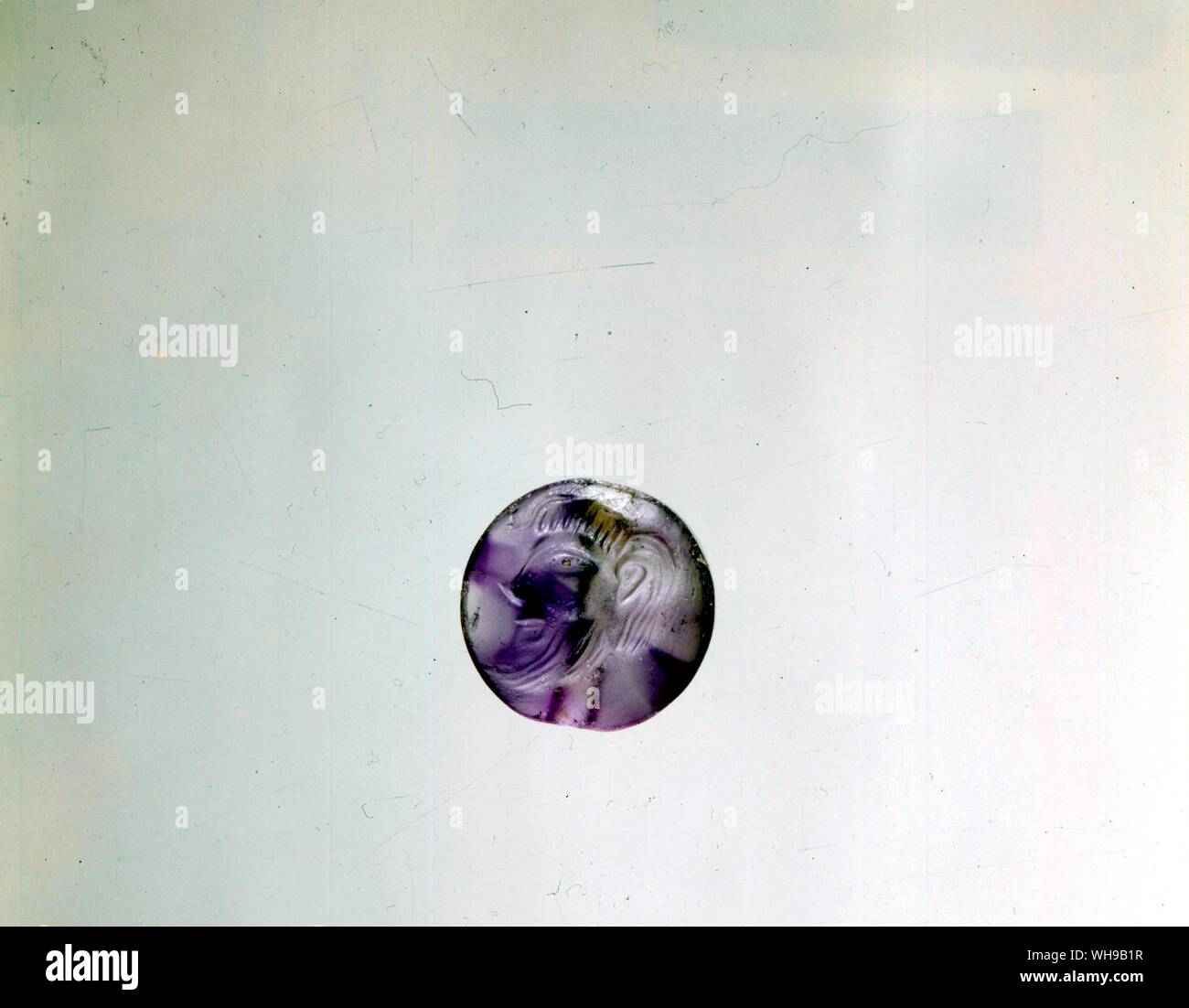 Amethyst Dichtung mit bärtigen Mann Athen Stockfoto