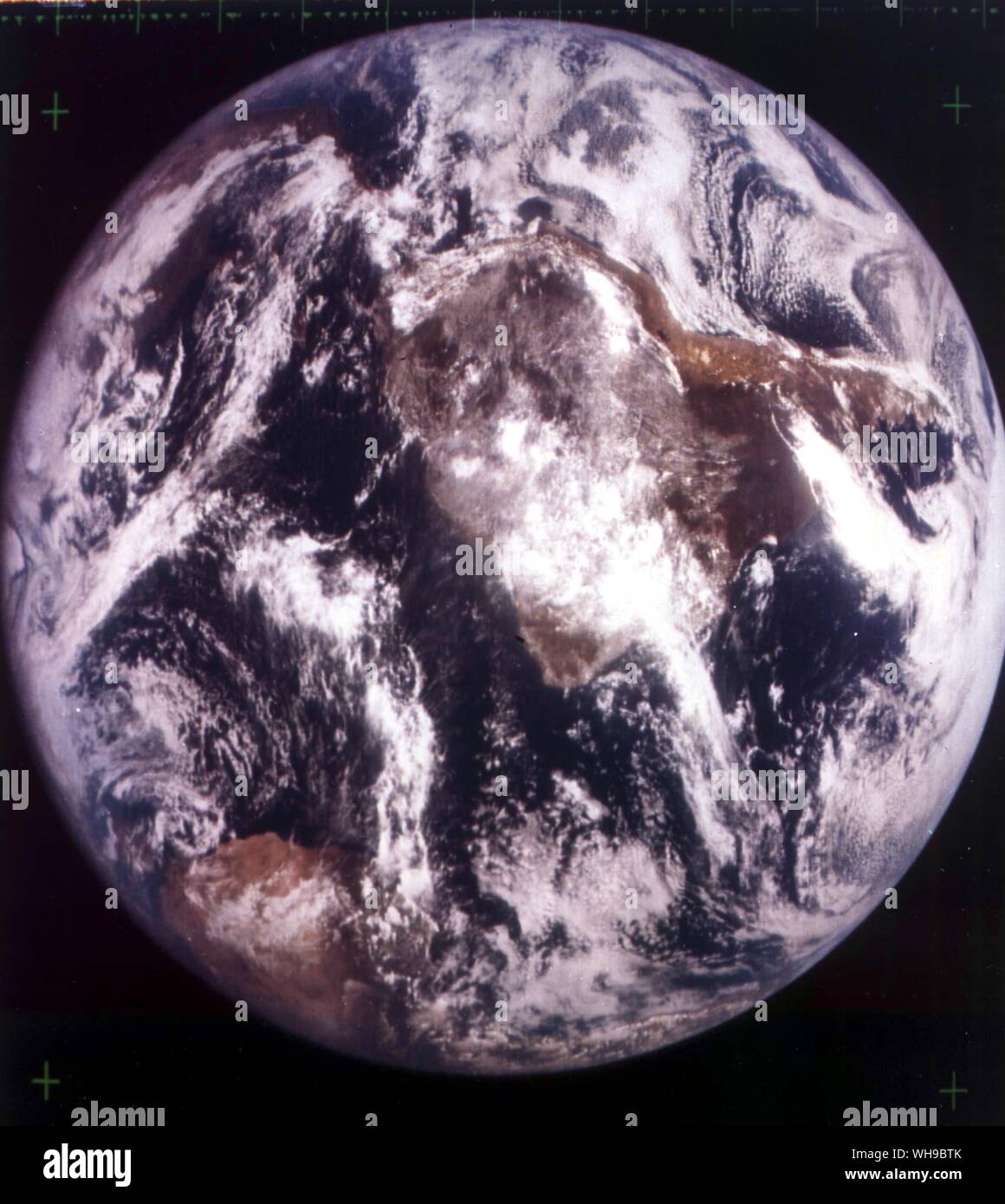 Platz der Erde aus dem Weltraum, 22.300 Meilen Stockfoto