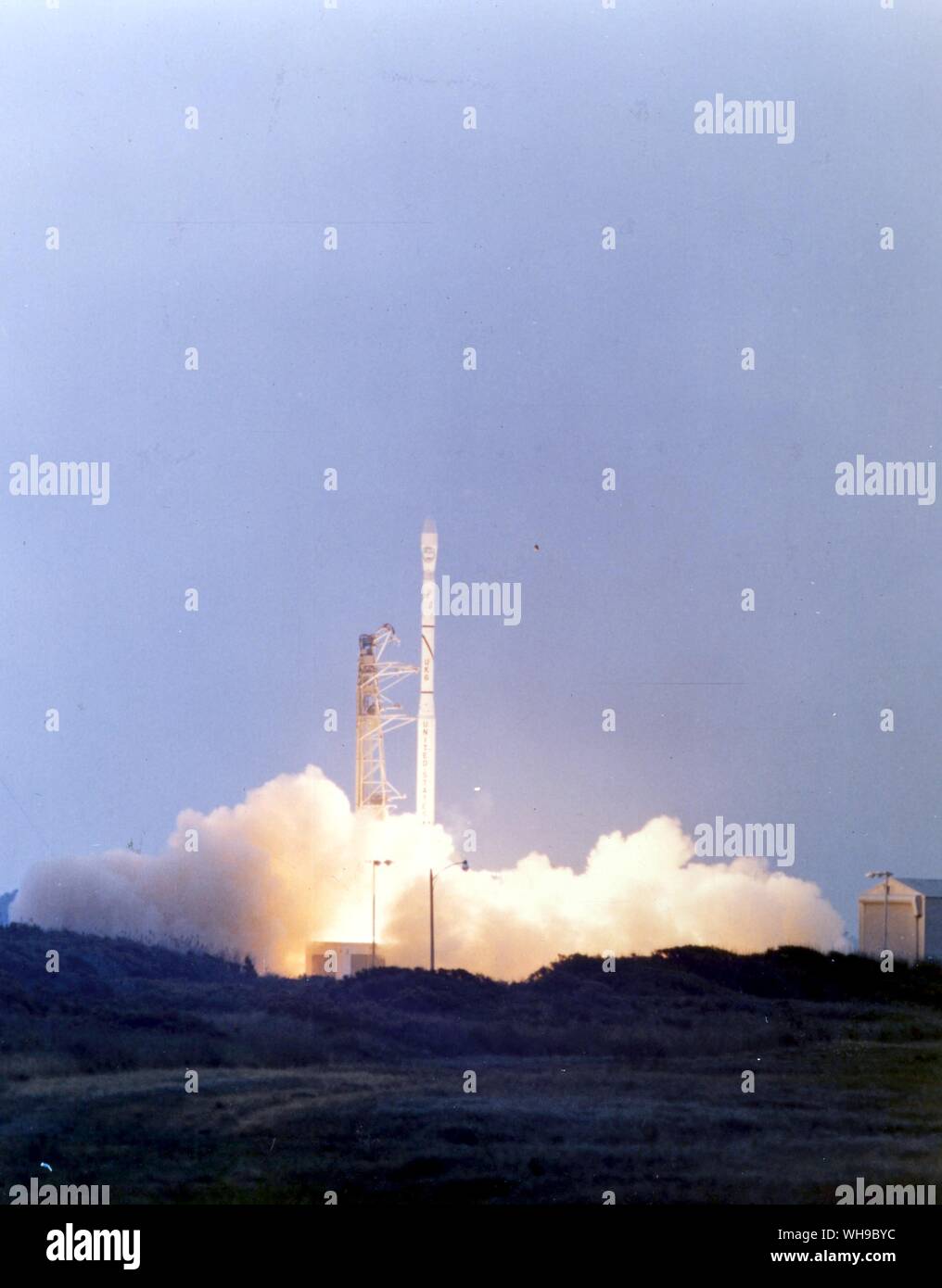 Platz startet. British Satellite. UK-6. Stockfoto