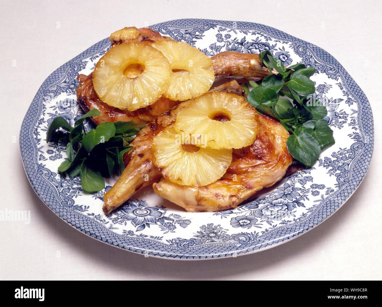 Huhn mit Ananas Stockfoto