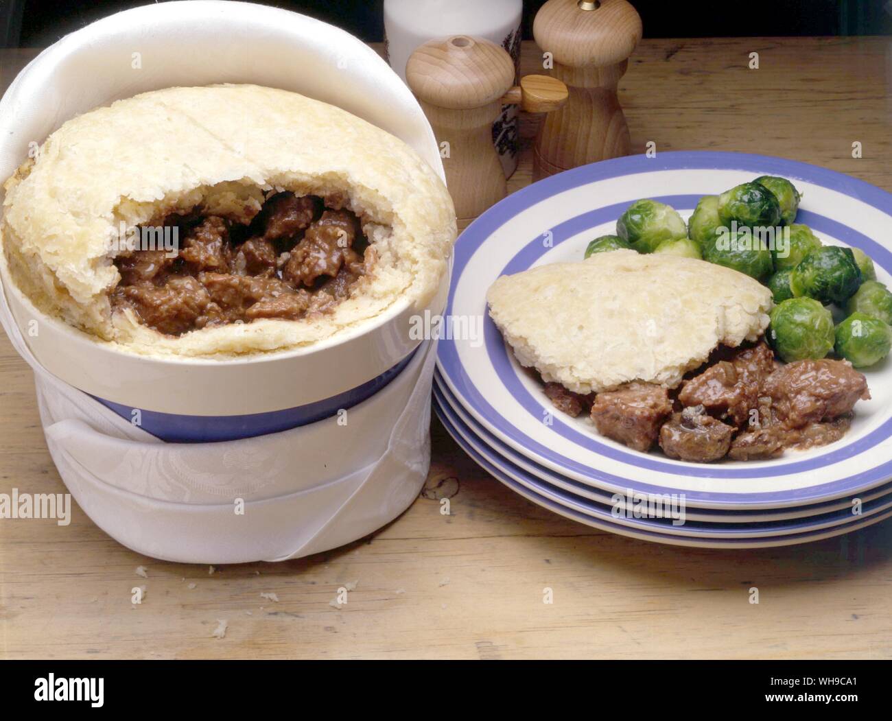 Rindersteak und Niere Pudding Stockfoto