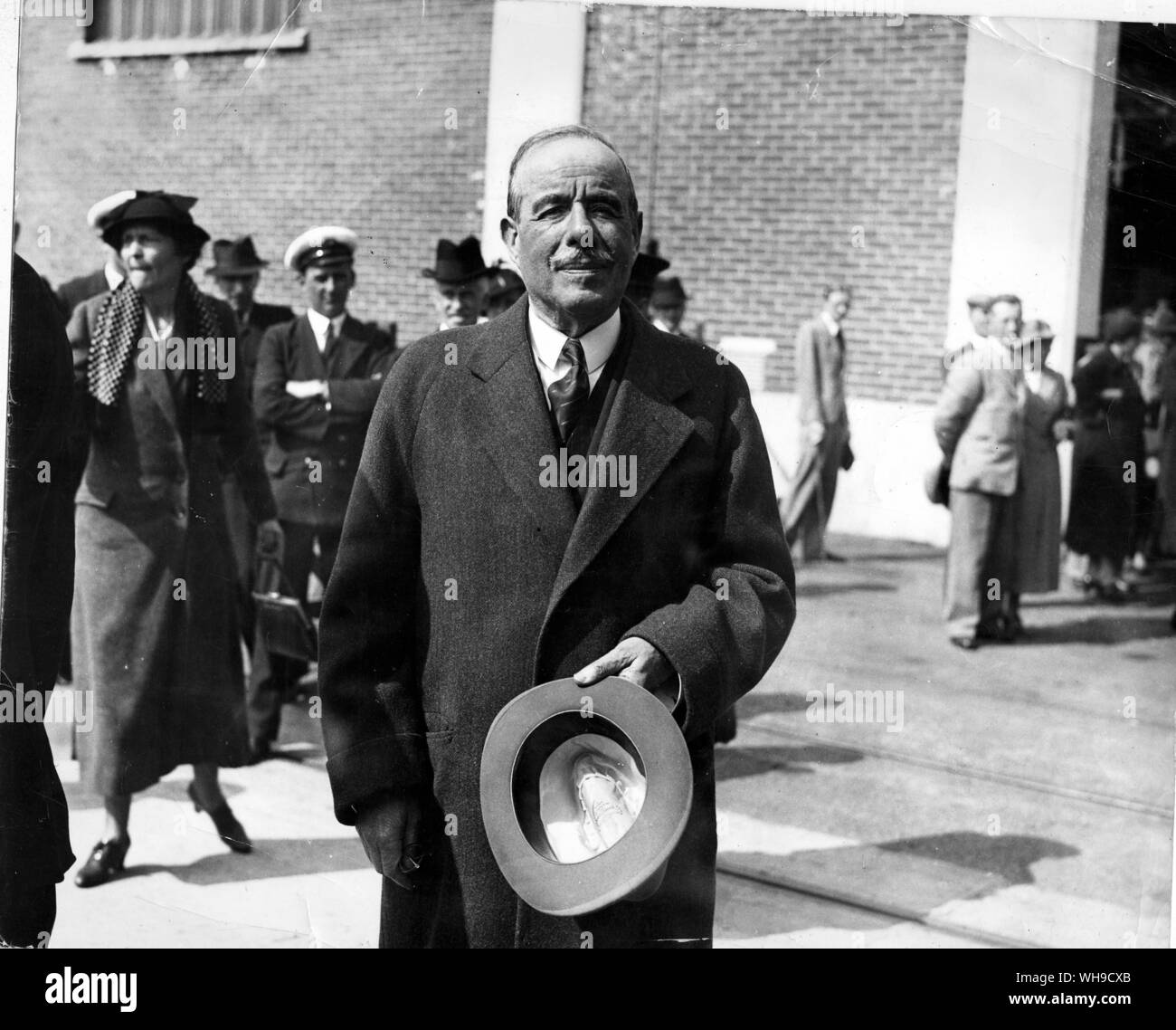 3. Mai 1937: Herrn Duveen. Der Kunstkenner, Ankunft in Southampton auf der Liner, Europa aus Amerika. Stockfoto