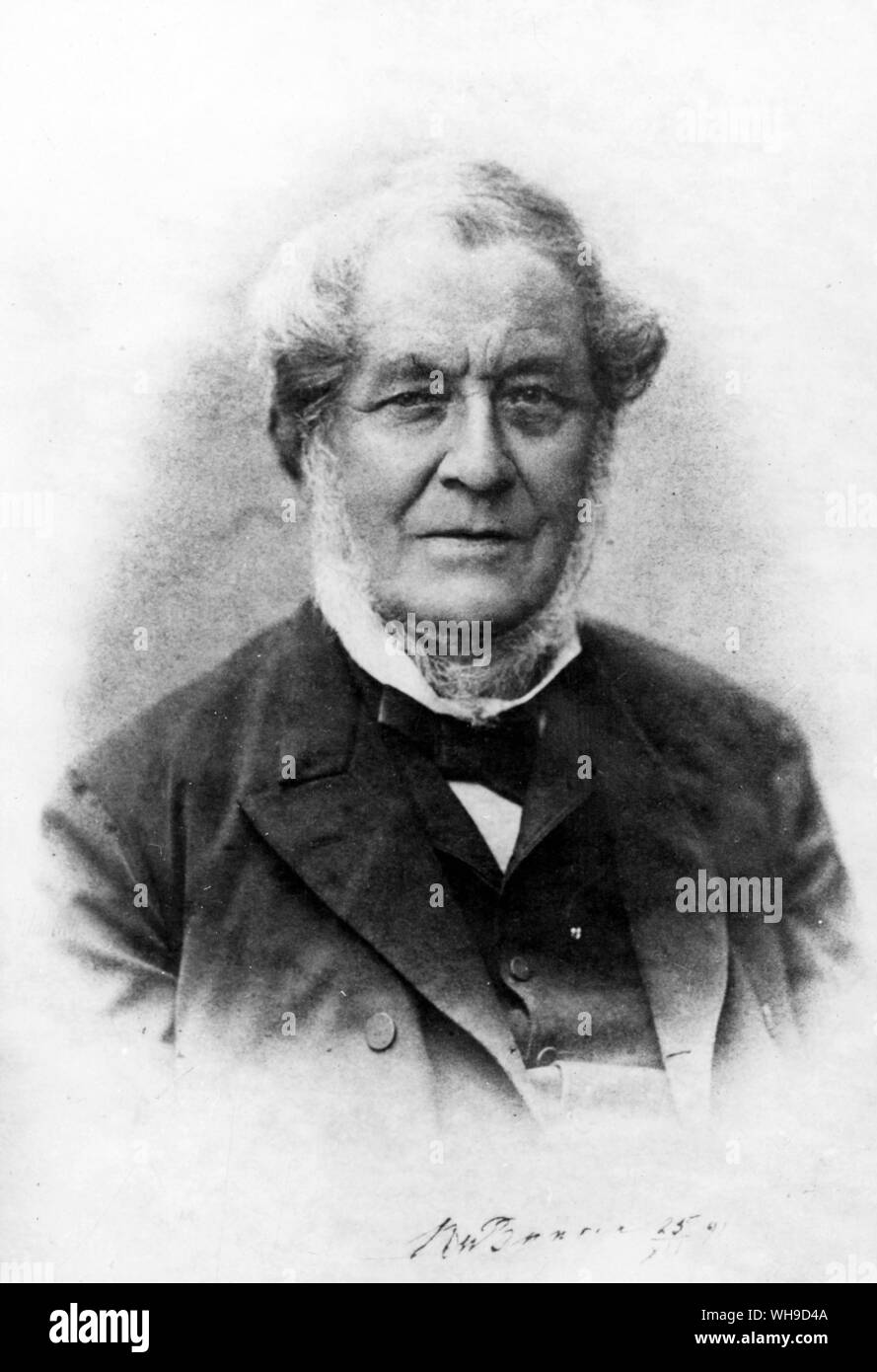 Robert Wilhelm Bunsen, deutscher Chemiker und physisist. Sowie die Bunsenbrenner, erfand er fett-spot Photometer, eine elektrische Zelle. (1811-1899). Stockfoto