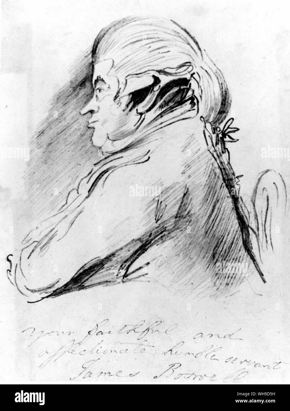 James Boswell (1740-1795). Schottische Biograf und tagebuchschreibers. Er war ein Mitglied von Samuel Johnson's Literarische Club und ein Freund von ihm. Stockfoto