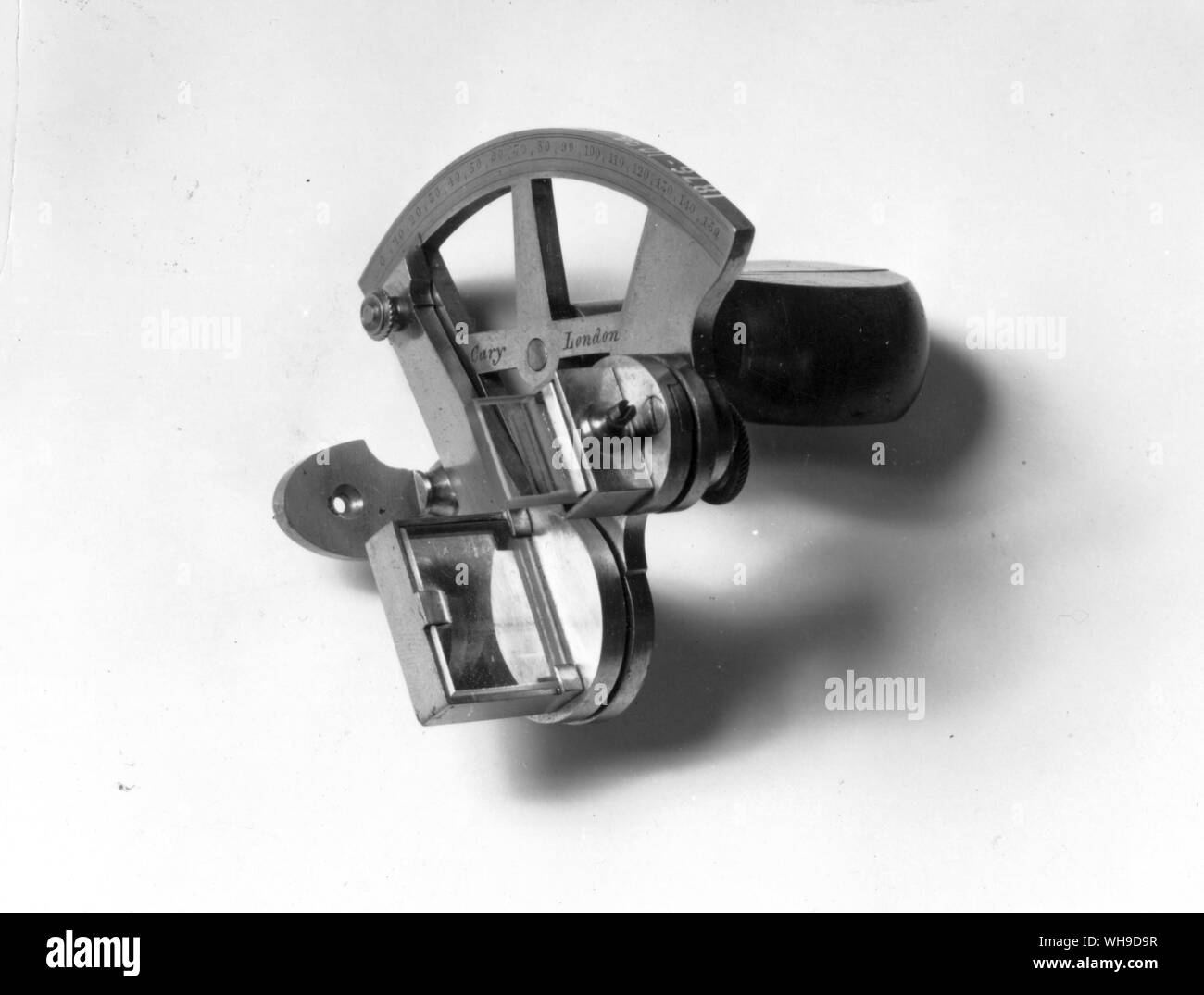Eine Tasche sextant von Cary - Humboldt hatte mit ihm zwei Zoll Sextant, die er seinem schnupftabak-box Sextant genannt. Stockfoto