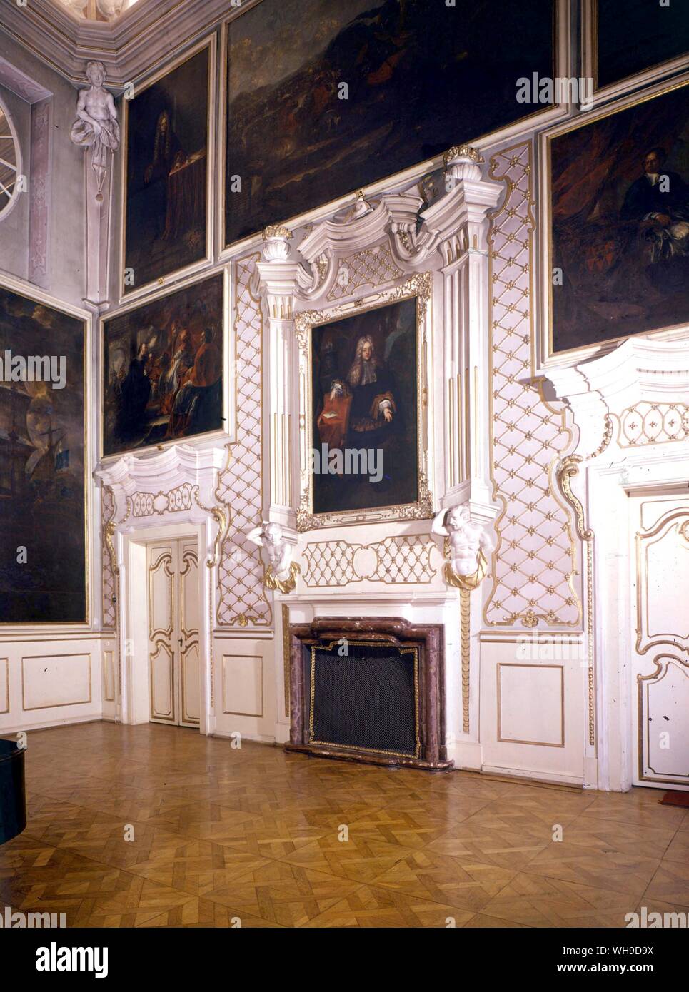Der Tschechoslowakei Großer Saal von Schloss Duchcov Stockfoto