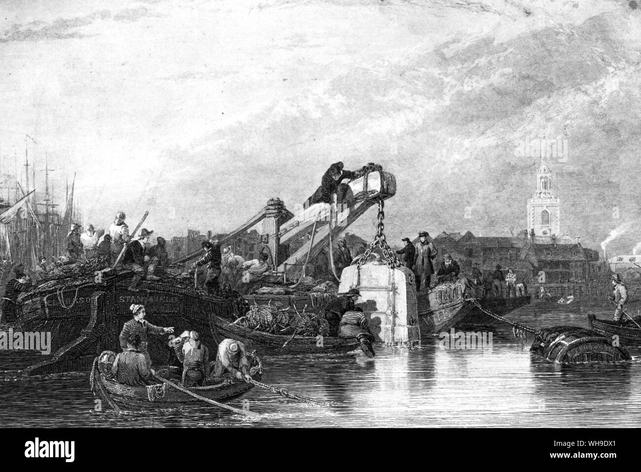 Im Frühjahr 1827, Humboldt verbrachten fast eine Stunde an der Unterseite der Themse in der Taucherglocke von Brunel beim Bau der Thames Tunnel verwendet. Stockfoto