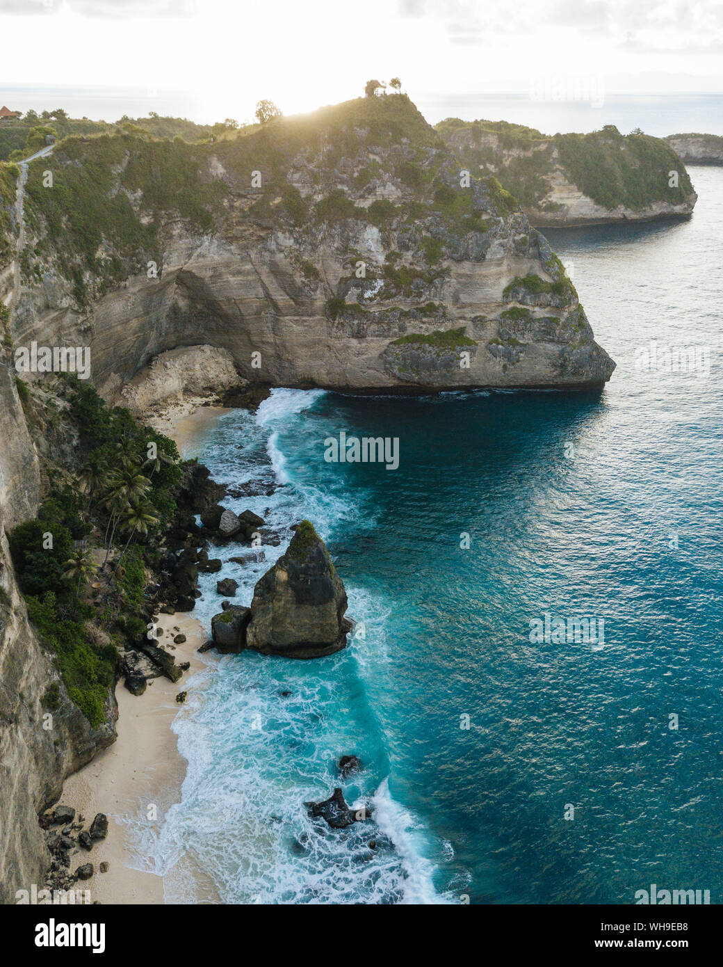 Luftaufnahme von Diamond Beach, Klungkung, Nusa Penida, Bali, Indonesien, Südostasien, Asien Stockfoto