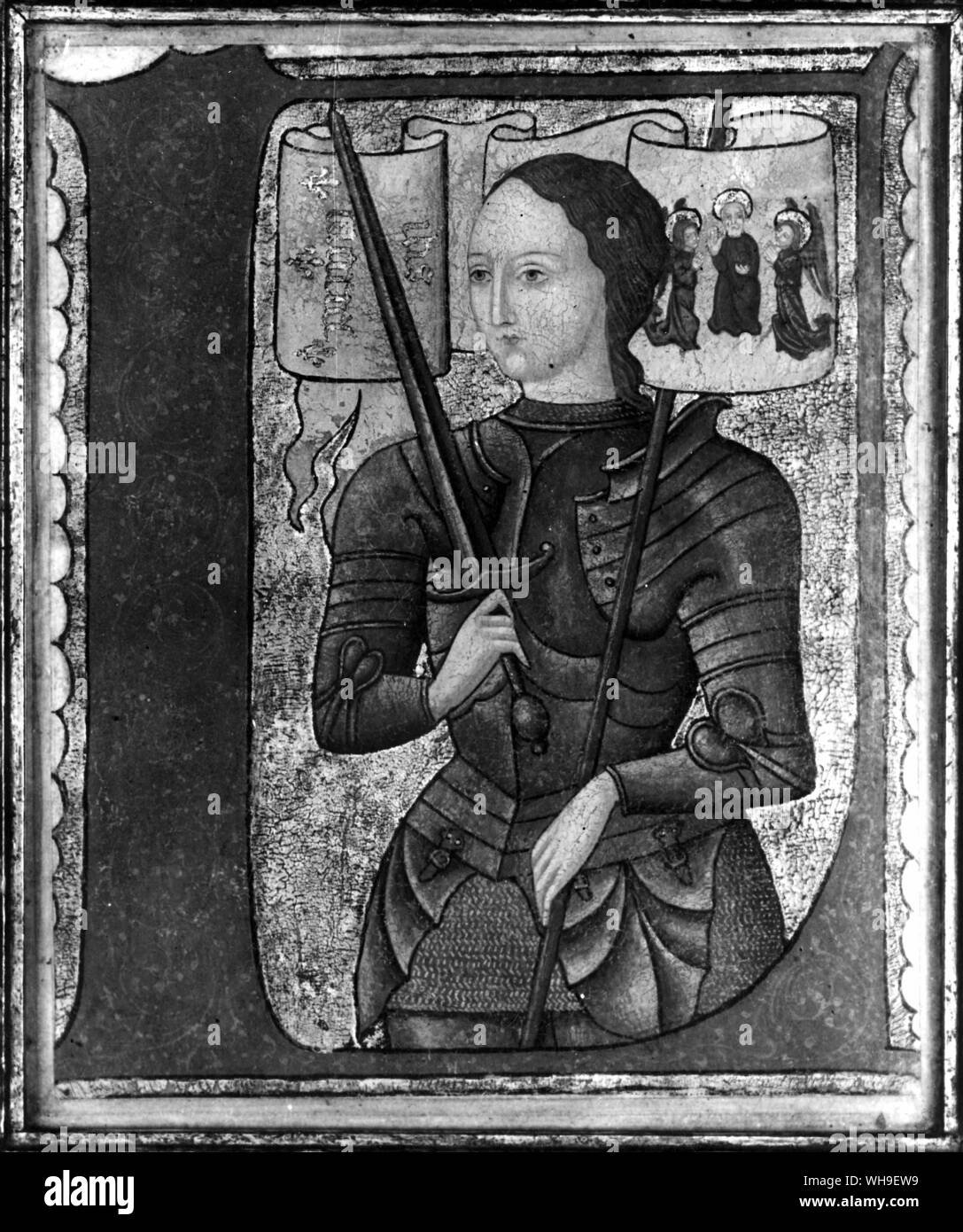 Portrait von Jeanne d'Arc (1412-1431). Französischen militärischen Führer, die hl. Jeanne d'Arc. Stockfoto